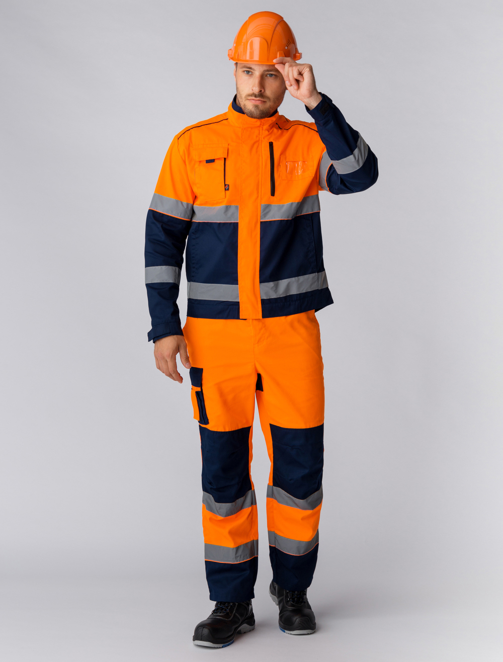 Костюм дорожник Сигнал-1 (тк.Балтекс,210) брюки, оранжевыйт.синий